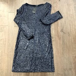 MARINA NWT Black Sequin Dress, Size 14